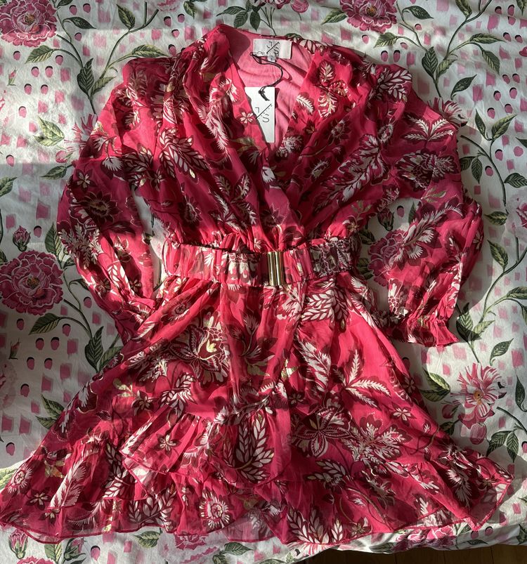 Other Red Floral Dress With Belt product image